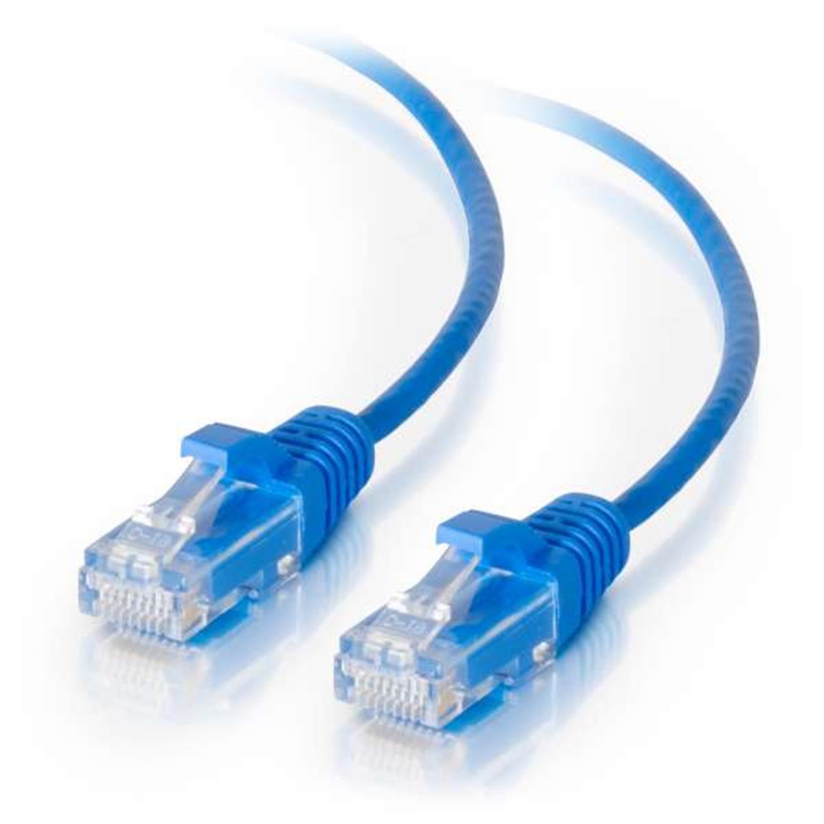 6 in. Cat5e Snagless Unshielded UTP Slim Ethernet Network Patch Cable, Blue