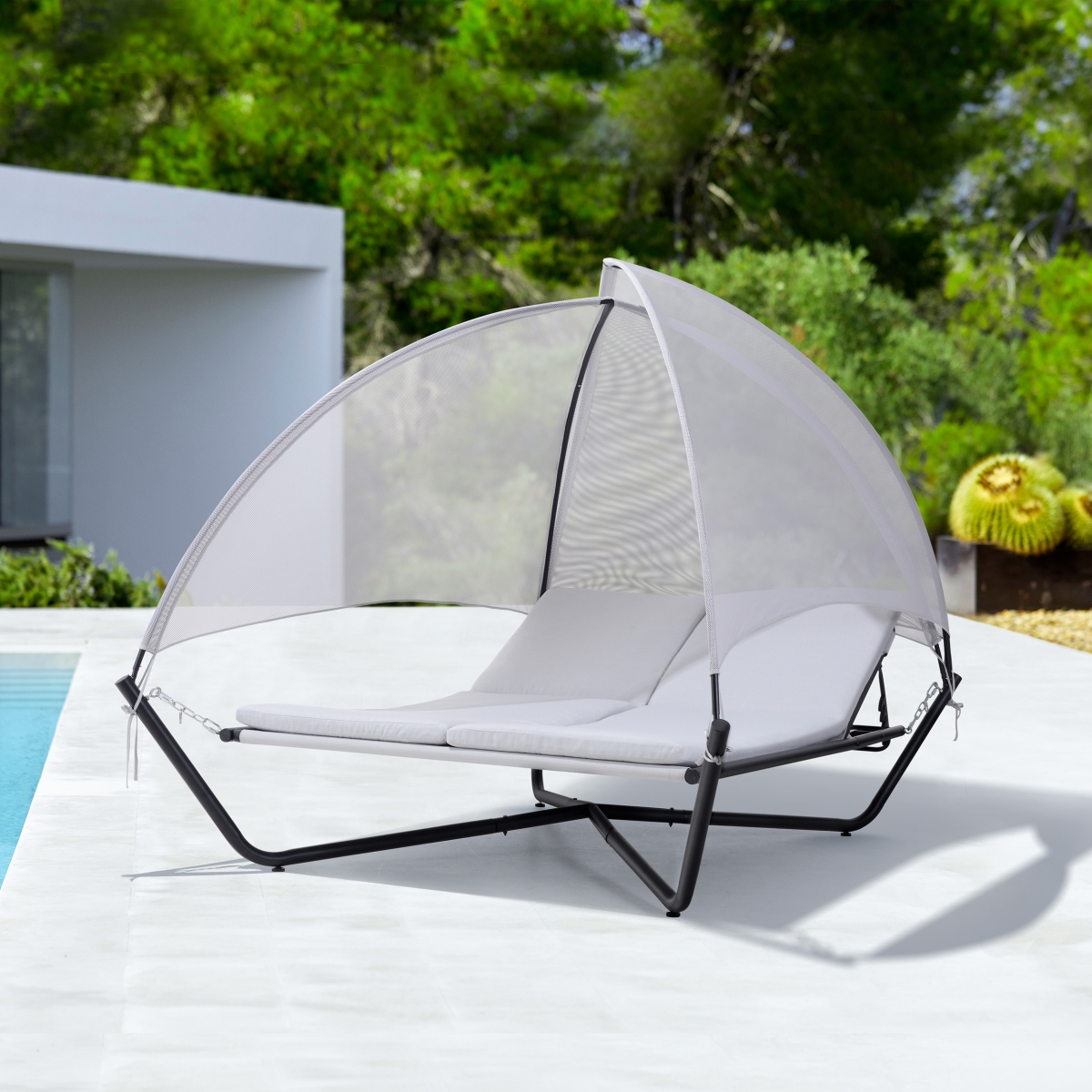 COP20207 Outdoor Hammock Patio Lounge Daybed with Canopy -  Deko Living