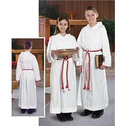 JC590-14 Childrens Monastic Alb with Hood - Size 14