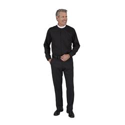 201BLK17-3435 Mens Long Sleeve Neckband Shirt, Black - 17 in. Neck - 34-35 in. Sleeve