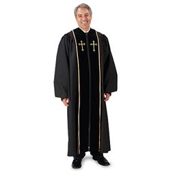 TS785-53 Cambridge Pulpit Robe with Embroidered Gold Crosses, 53 in.
