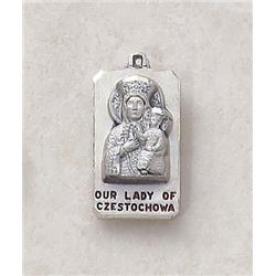 Picture of CB Catholic SS9778 Sterling Our Lady of Czestochowa Special Devotion Medal with 18 in. Chain