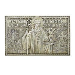 D1037 12.25 in. Saint Benedict Garden Plaque