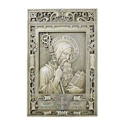 D1038 15.5 in. Saint Benedict Garden Plaque