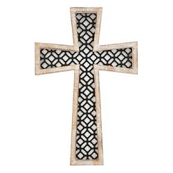 G6013 16 in. Arabesque Wood & Metal Wall Cross