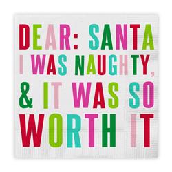Picture of Christian Brands 10-05580-299 5 in. Dear Santa  I was Naughty Beverage Napkins  Pack of 12