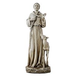 D3099 12.75 in. Saint Francis with Deer Statue