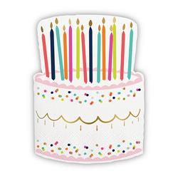 Picture of Christian Brands 10-03972-049 Shaped Napkins - Birthday Cake  Pack of 12