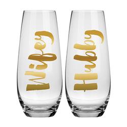 Picture of Christian Brands 10-04818-001 10 oz Champagne Glass Set - Wifey &amp; HubbyPack of 6
