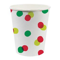 Picture of Christian Brands 10-04363-001 8 oz Paper Cup - Holiday Dots Pack of 12