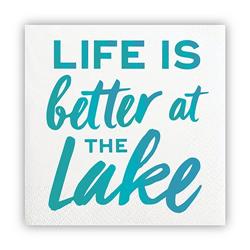Picture of Christian Brands 10-05580-021 5 in. Better at the Lake Foil Beverage Napkins  Pack of 12