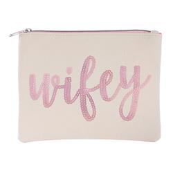 Picture of Christian Brands 10-04658-009 8 x 6 in. Cosmetic Bag  Off White - WifeyPack of 6