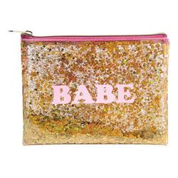 Picture of Christian Brands 10-04658-015 8 x 6 in. Cosmetic Clear Bag with Gold Sparkle  BabePack of 6