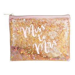 Picture of Christian Brands 10-04658-017 8 x 6 in. Cosmetic Clear Bag with Gold Sparkle  Miss to MrsPack of 6