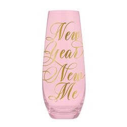 Picture of Christian Brands 10-05386-017 11.8 oz Stemless Flute Champagne Glass  Pink - New Year New MePack of 6