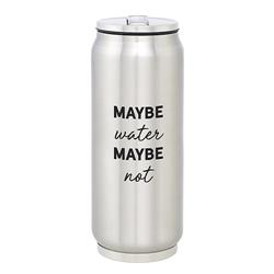 Picture of Christian Brands F1413 12 oz Maybe Water Silver Tone Metal Travel Tumbler Can  Stainless Steel - LargePack of 2