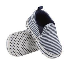 Picture of Christian Brands F4743 6-12 Months Stripe Shoe  Navy - CanvasPack of 2