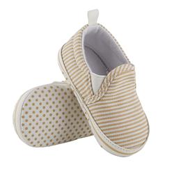 Picture of Christian Brands F4746 6-12 Months Stephan Baby Non-Slip Foot Finders Stripes Shoe  Khaki - CanvasPack of 2