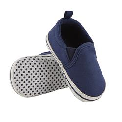 Picture of Christian Brands F4747 6-12 Months Stephan Baby Non-Slip Foot Finders Stripes Shoe  Navy - CanvasPack of 2