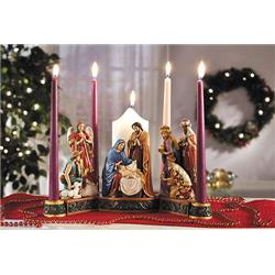 12.75 x 7.5 in. Nativity Adams Advent Candleholder