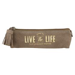 Picture of Christian Brands G2752 8 in. Rectangular Leather Pouch with Live the Life Design - Brown &amp; GoldPack of 2