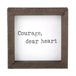 Picture of Christian Brands G3064 6 x 6 in. Face to Face Petite Word Courage &amp; Dear Heart Framed BoardPack of 2