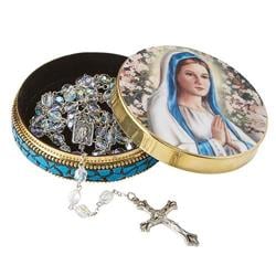 Picture of Christian Brands G4581 Praying Tin with Antique Rosary Case Madonna  GoldPack of 3