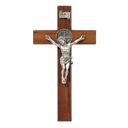 G4749 8 in. Saint Benedict Crucifix, Antique Silver