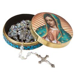 Picture of Christian Brands G4775 Our Lady of Guadalupe Rosary Tin CasePack of 3