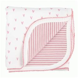 Picture of Christian Brands G2176 Reversible Blanket  Pink Heart StripePack of 2