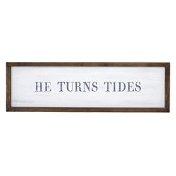 Picture of Creative Brands J2294 28 x 8.5 in. Face To Face Word Board - He Turns Tides Framed Wall Art