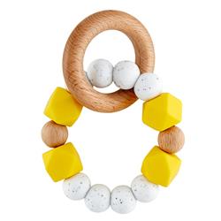 Picture of Creative Brands J1802 4 x 3 in. Silicone Wood Teether - Yellow Speckle