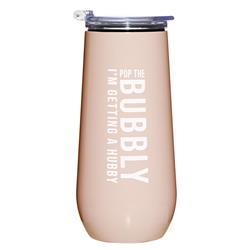 Picture of Creative Brands J2120 12 oz Champagne Tumblers - Pop The Bubbly IM Getting A Hubby