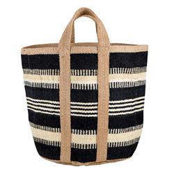Picture of Creative Brands J2679 17 x 14.5 in. Jute Basket Bag&#44; Black & Ivory