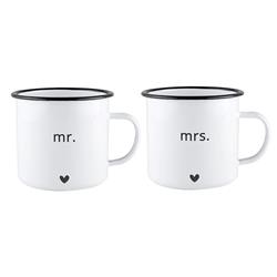 Picture of Creative Brands J2117 24 oz Enamel Mug Set - Mr & Mrs