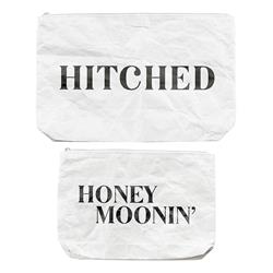 Picture of Creative Brands J2420 12.625 x 9.625 in. Face To Face Tyvek Bag - Honey Moonin & Hitched - Set of 2