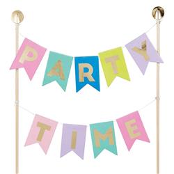 10-05580-484 6.75 x 10 in. Birthday Garland Cake Topper - Party Time -  Creative Brands