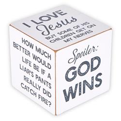 Picture of Creative Brands J6397 3 in. Heartfelt Home Square Table Top Book Block Quote Cubes - Inspirational God Wins