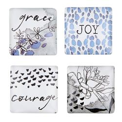 Picture of Creative Brands J6093 1.5 x 0.5 in. Grace like Rain Square Magnets Set - Grace & Courage - Set of 4