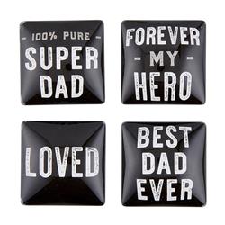 Picture of Creative Brands J6156 1.5 x 0.5 in. Dad&#44; Forever my Hero Square Magnets Set - Super Dad - Set of 4