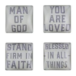 Picture of Creative Brands J6169 1.5 x 0.5 in. Dad&#44; Forever my Hero Square Magnets Set - Man of God - Set of 4
