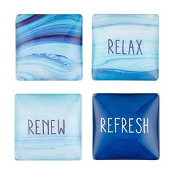 Picture of Creative Brands J6197 1.5 x 0.5 in. Happiness in Waves Square Magnets Set - Relax & Refresh - Set of 4