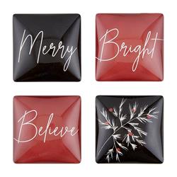 Picture of Creative Brands J6368 1.5 x 0.5 in. Simple Holidays Square Magnets Set - Merry & Bright - Set of 4