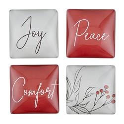 Picture of Creative Brands J6381 1.5 x 0.5 in. Simple Holidays Square Magnets Set - Joy & Peace - Set of 4