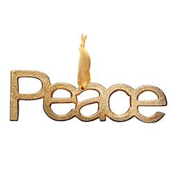 6 x 2 in. Metal Peace Ornament, Gold
