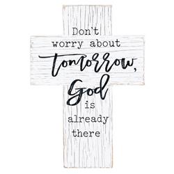 12 in. Spiritual Harvest Dont Worry Plaid Cross