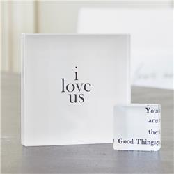 Picture of Creative Brands J6248 5 x 5 in. Face To Face Lucite Block - I Love Us