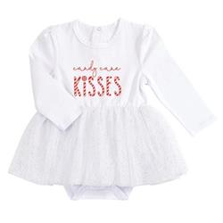 Picture of Creative Brands G5461 Candy Cane Kisses Snapshirt Dress&#44; White - 6-12 Month