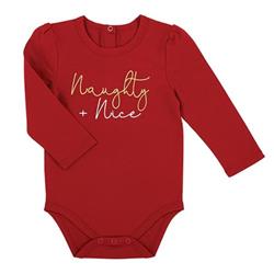Picture of Creative Brands G5464 Long Sleeve Snapshirt - Naughty Plus Nice&#44; Red - 6-12 Month