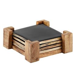 Picture of Creative Brands AMR442 4.72 x 0.78 in. Wood Coaster, Black